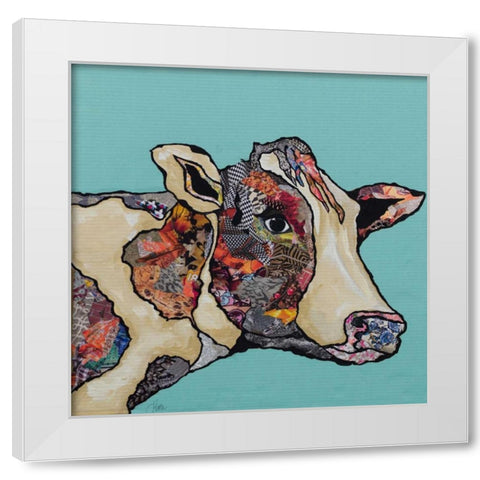 Farm Collage on Teal II White Modern Wood Framed Art Print by Ritter, Gina