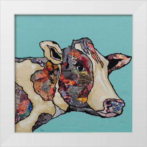 Farm Collage on Teal II White Modern Wood Framed Art Print by Ritter, Gina