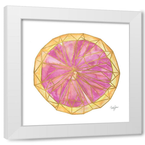 Origami Grapefruit White Modern Wood Framed Art Print by James, Nola