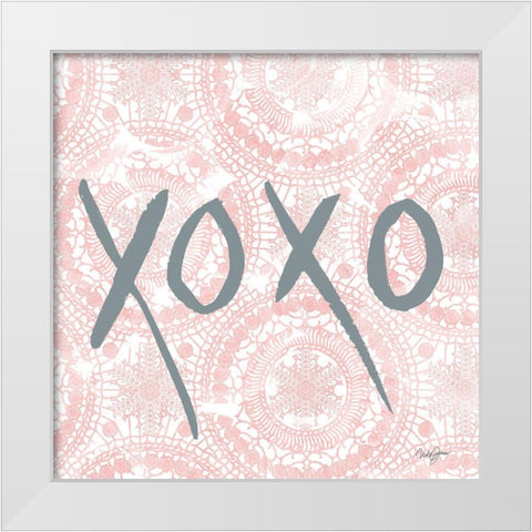Boho XOXO White Modern Wood Framed Art Print by James, Nola