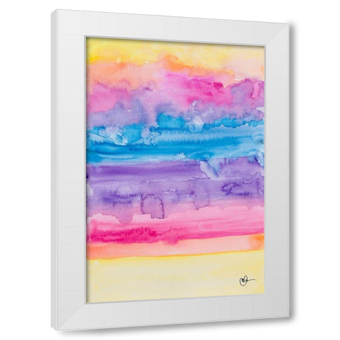Color Party I White Modern Wood Framed Art Print by Papa, Kat