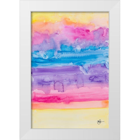 Color Party I White Modern Wood Framed Art Print by Papa, Kat