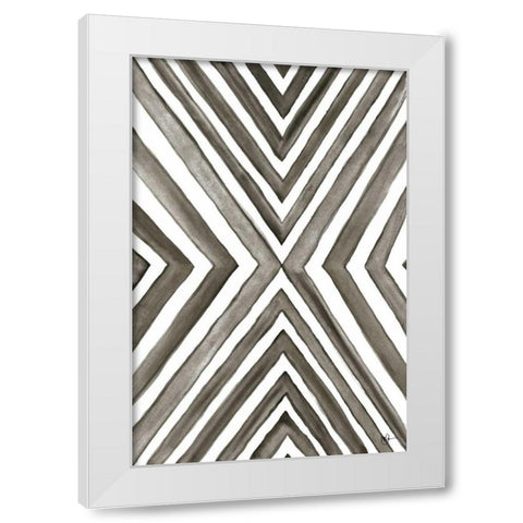 Angled Black and White White Modern Wood Framed Art Print by Papa, Kat