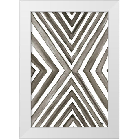 Angled Black and White White Modern Wood Framed Art Print by Papa, Kat
