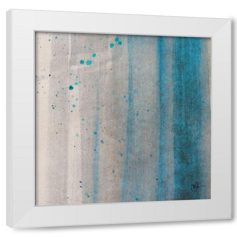 Rainfall Square White Modern Wood Framed Art Print by Papa, Kat