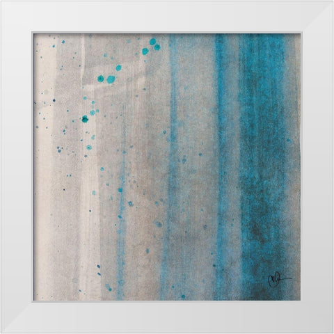 Rainfall Square White Modern Wood Framed Art Print by Papa, Kat