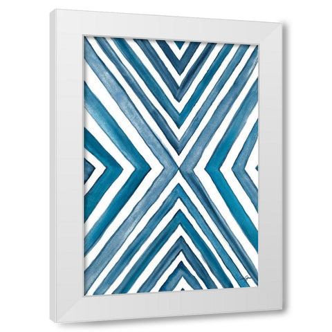 Angled Indigo White Modern Wood Framed Art Print by Papa, Kat