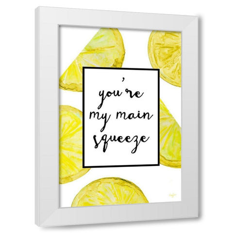 Main Squeeze White Modern Wood Framed Art Print by James, Nola