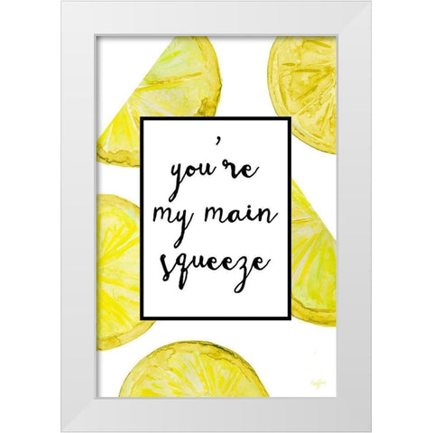 Main Squeeze White Modern Wood Framed Art Print by James, Nola