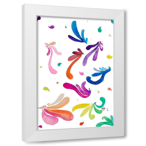 Color Party II White Modern Wood Framed Art Print by Papa, Kat