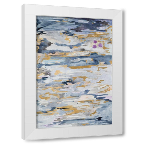 Blue Infinity White Modern Wood Framed Art Print by James, Nola