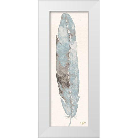 Single Feather III White Modern Wood Framed Art Print by James, Nola