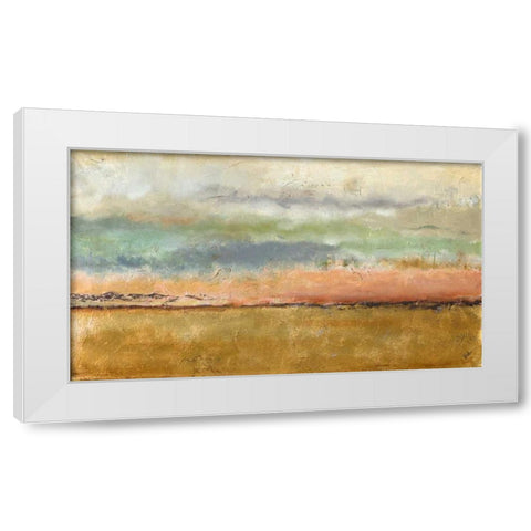 Sunset In The Cornfield White Modern Wood Framed Art Print by Pinto, Patricia