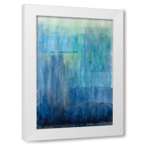 Blue Ice White Modern Wood Framed Art Print by Pinto, Patricia