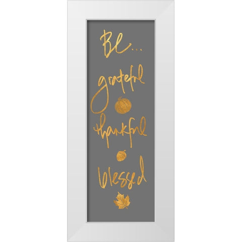 Grateful Thankful Blessed Panel White Modern Wood Framed Art Print by SD Graphics Studio