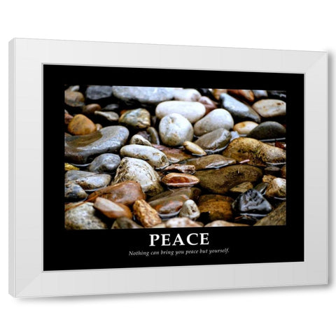 Peace White Modern Wood Framed Art Print by Peck, Gail