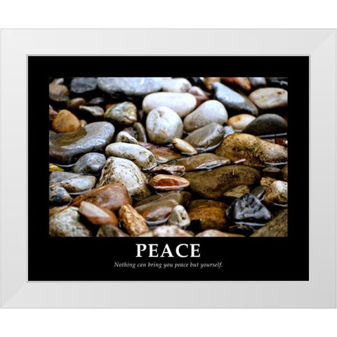 Peace White Modern Wood Framed Art Print by Peck, Gail