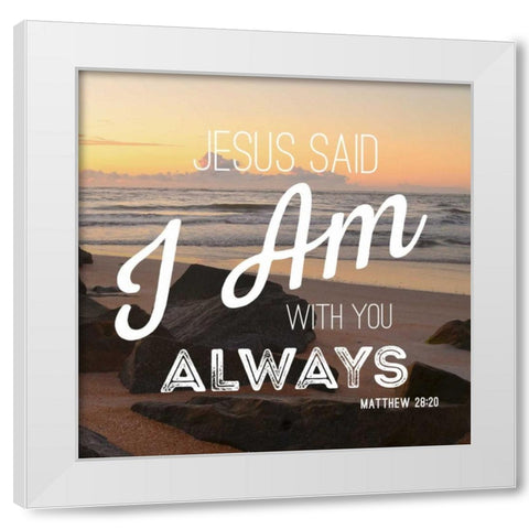 Jesus Said White Modern Wood Framed Art Print by Peck, Gail
