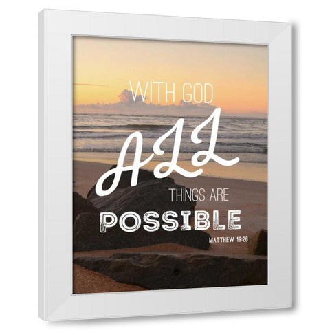 With God White Modern Wood Framed Art Print by Peck, Gail