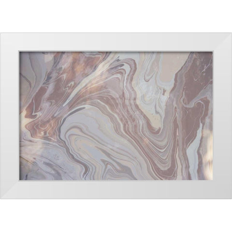 Purple Marbling White Modern Wood Framed Art Print by Peck, Gail