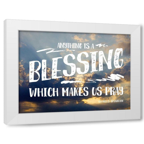 Anything Blessing White Modern Wood Framed Art Print by Peck, Gail