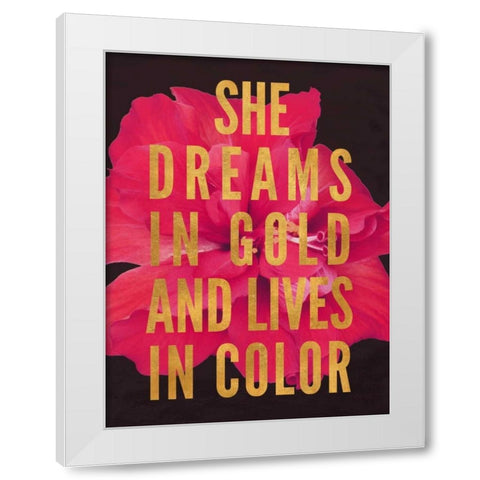 Dreams in Gold White Modern Wood Framed Art Print by Peck, Gail