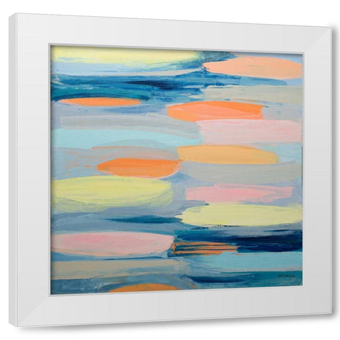 Just Peachy White Modern Wood Framed Art Print by Coolick, Ann Marie