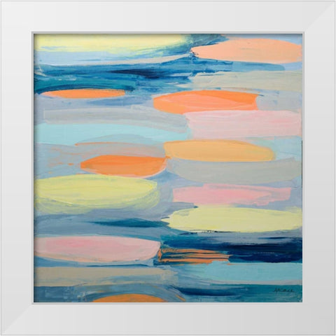 Just Peachy White Modern Wood Framed Art Print by Coolick, Ann Marie