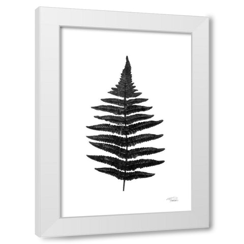 Black Pressed Fern White Modern Wood Framed Art Print by Pattinian, Merri