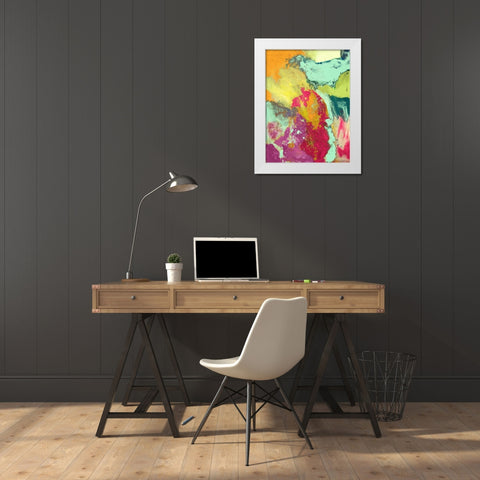 Movement White Modern Wood Framed Art Print by Maria, Robin