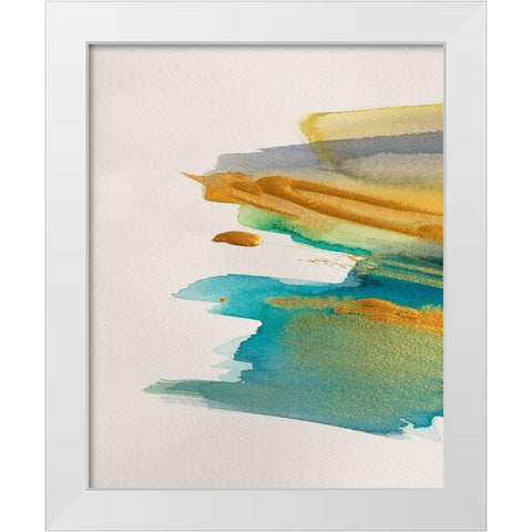 Amber Gold Vertical I White Modern Wood Framed Art Print by Loreth, Lanie