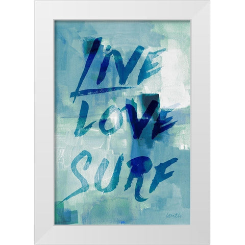 Blue Waves II White Modern Wood Framed Art Print by Loreth, Lanie