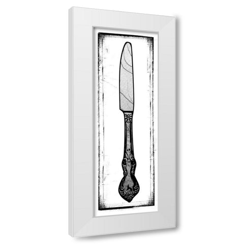 Bon Appetit Knife White Modern Wood Framed Art Print by Medley, Elizabeth