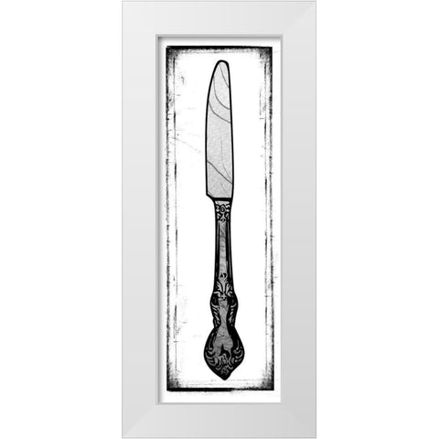 Bon Appetit Knife White Modern Wood Framed Art Print by Medley, Elizabeth