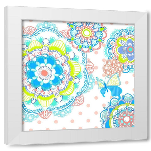 Mandala Butterfly Square White Modern Wood Framed Art Print by Metz, Andi