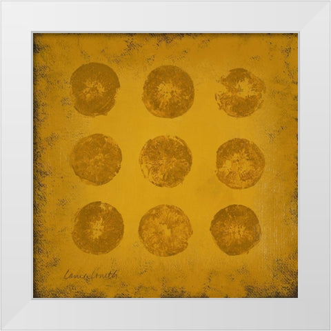 All Lined Up- Citrus White Modern Wood Framed Art Print by Loreth, Lanie