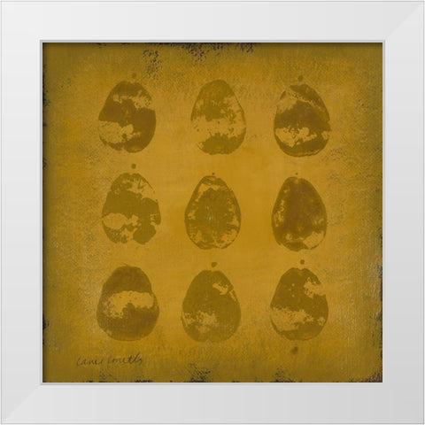 All Lined Up- Pears White Modern Wood Framed Art Print by Loreth, Lanie