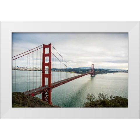 Golden Gate White Modern Wood Framed Art Print by Bill Carson Photography