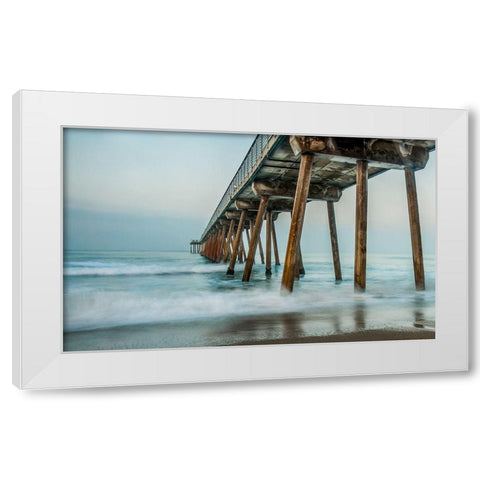 Pier White Modern Wood Framed Art Print by Bill Carson Photography