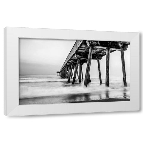 Under the Pier White Modern Wood Framed Art Print by Bill Carson Photography