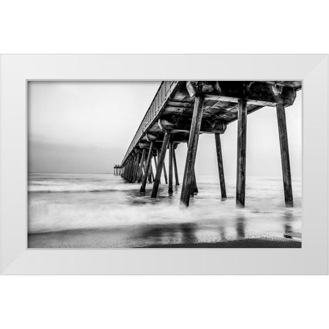 Under the Pier White Modern Wood Framed Art Print by Bill Carson Photography