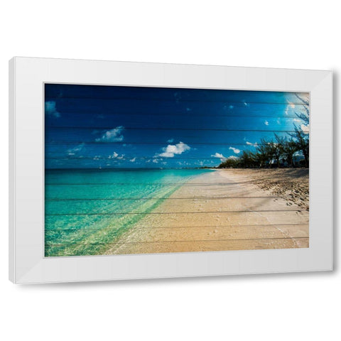Cayman Islands Beach on Wood White Modern Wood Framed Art Print by Bill Carson Photography
