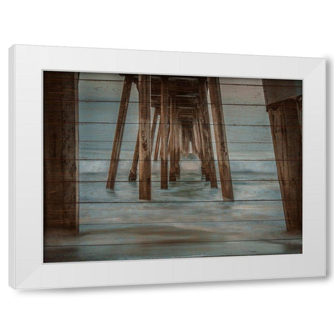 Pier on Wood II White Modern Wood Framed Art Print by Bill Carson Photography