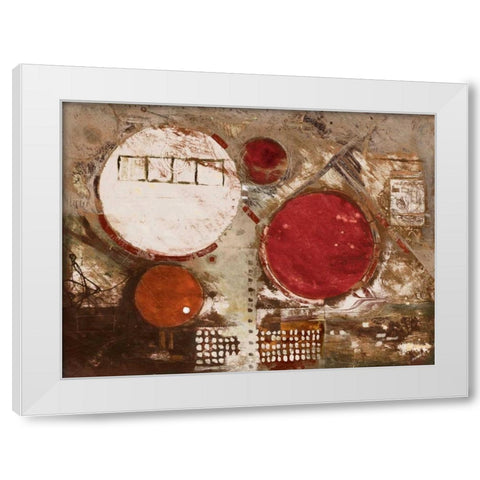 Red Jester White Modern Wood Framed Art Print by Meneely, Dan