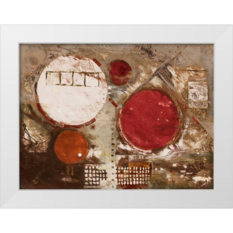 Red Jester White Modern Wood Framed Art Print by Meneely, Dan