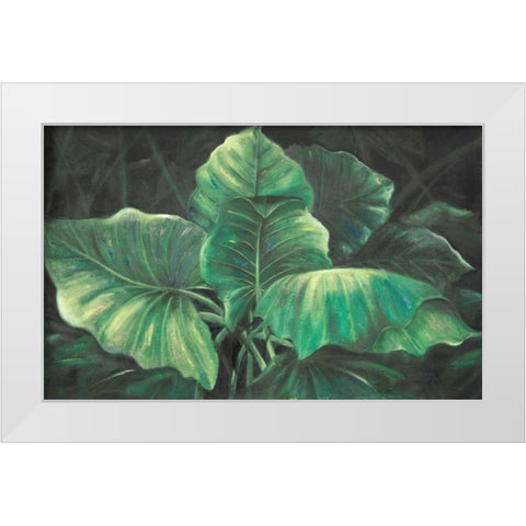 Tropical Esmeralda Leaves White Modern Wood Framed Art Print by Pinto, Patricia