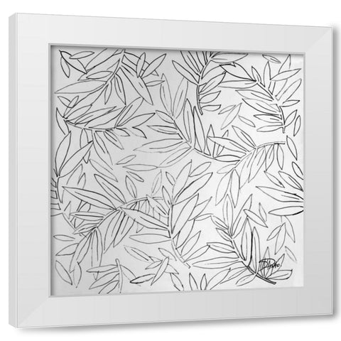Leaves and Branches White Modern Wood Framed Art Print by Pinto, Patricia