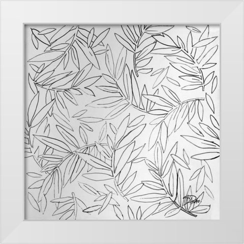 Leaves and Branches White Modern Wood Framed Art Print by Pinto, Patricia