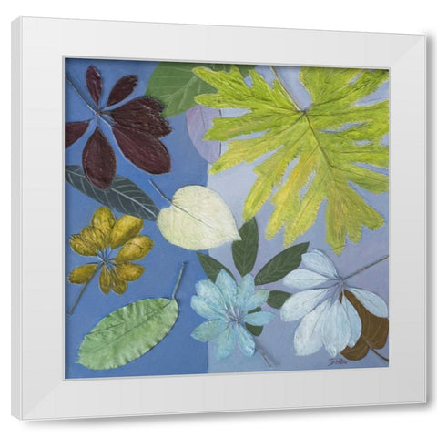 Blue Garden I White Modern Wood Framed Art Print by Pinto, Patricia