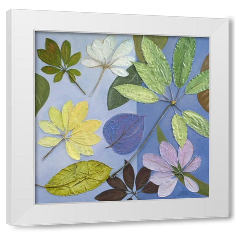 Blue Garden II White Modern Wood Framed Art Print by Pinto, Patricia